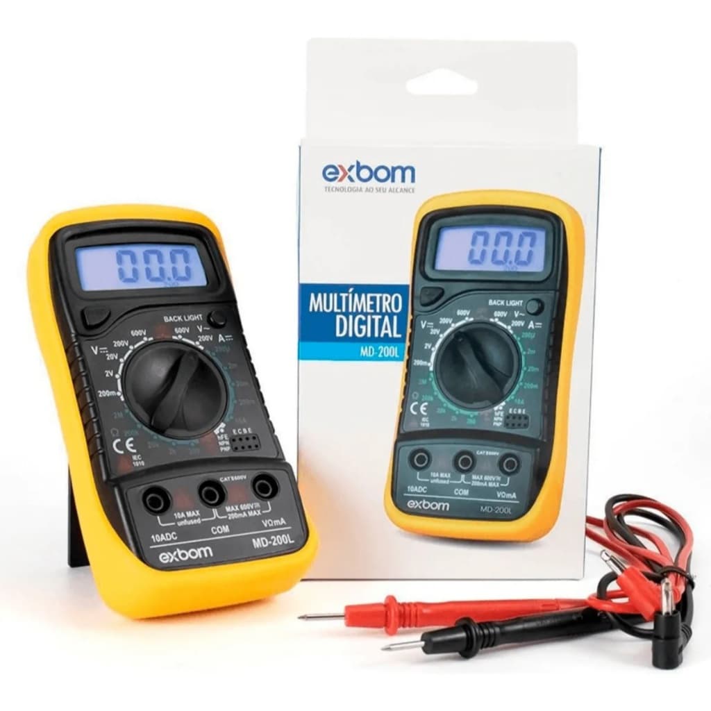 Multímetro Digital Profissional Exbom MD-200L Medidor Voltagem