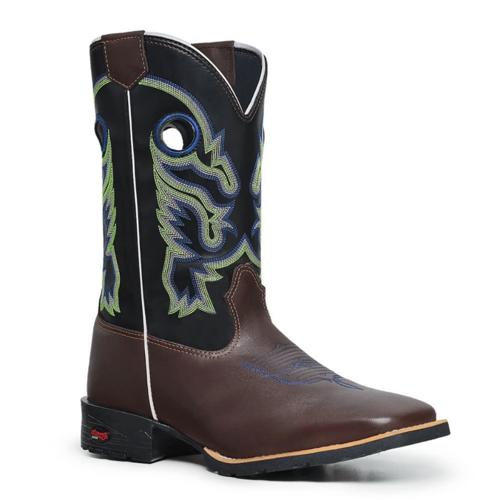 Bota Texana em Couro Legítimo Conforto e Durabilidade Country Bico Quadrdao