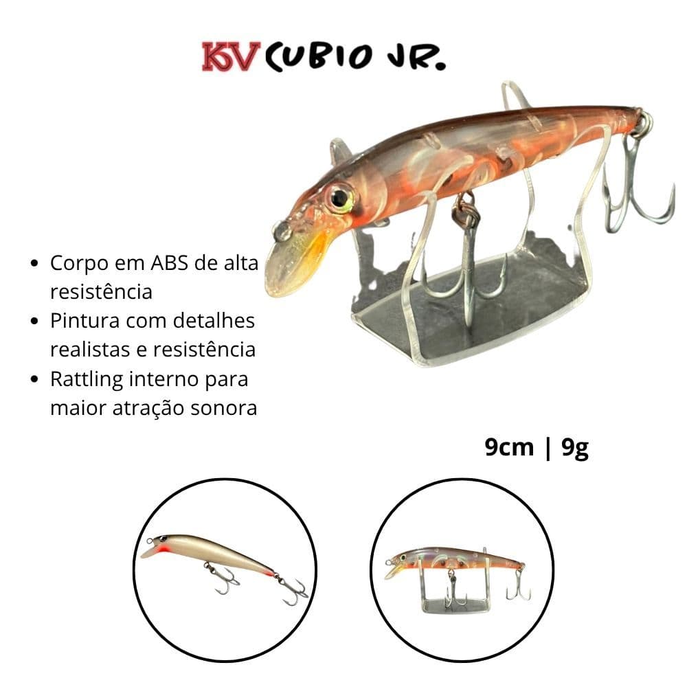 Isca artificial - KV Cubio Jr 9cm/9g – Iscas Kv – Nó de Irmão