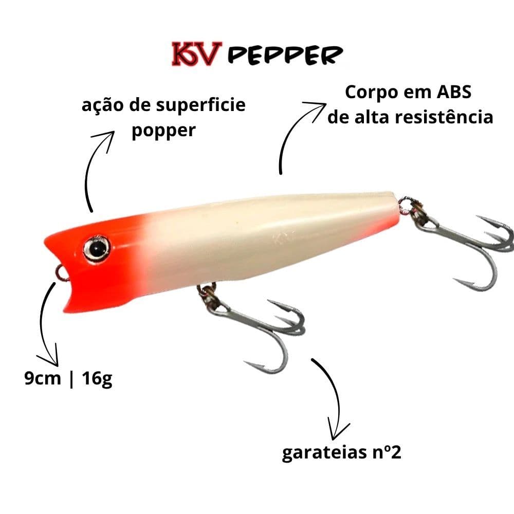 Isca artificial KV Pepper 9cm/16g – Iscas Kv – Nó de Irmão