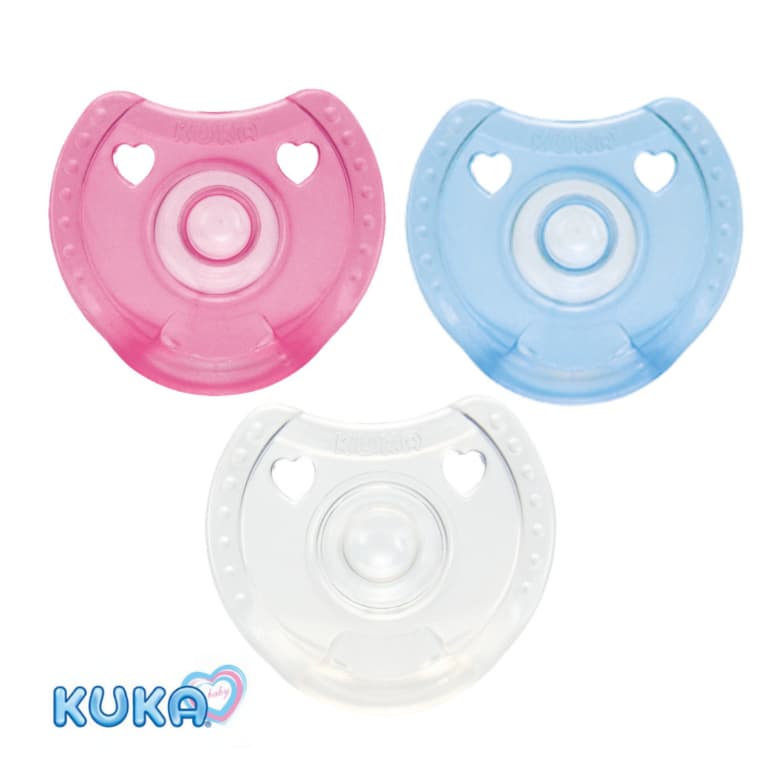 Chupeta 100% Silicone Kuka Bico Reto Redondo 0-6 meses com Alça Design Higiênica e  Fácil de Limpar