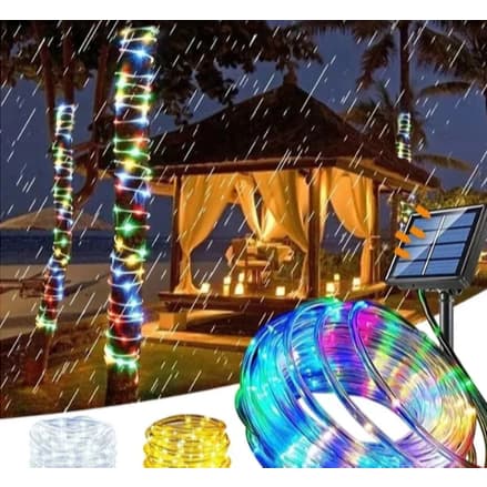 Luzes De Corda Led Solares 10m-50m Mangueira À Prova D'água Decoração De Natal