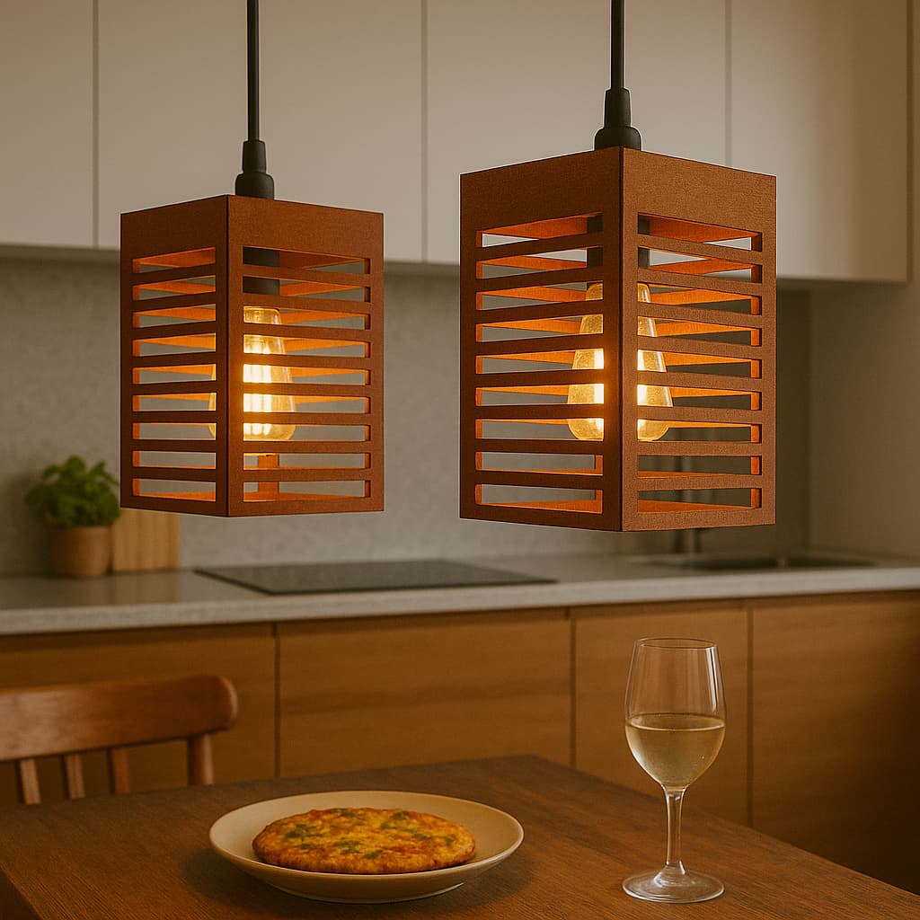 Kit 2 Luminária Pendente de Teto Estilo Moderno Área Gourmet - Rústico