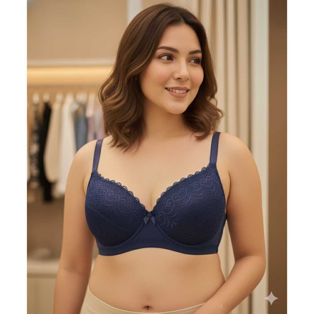 Sutiã Plus Size Em Renda Com Bojo E Aro Elegância E Sustentação Nos Tamanhos 48, 50 e 52!
