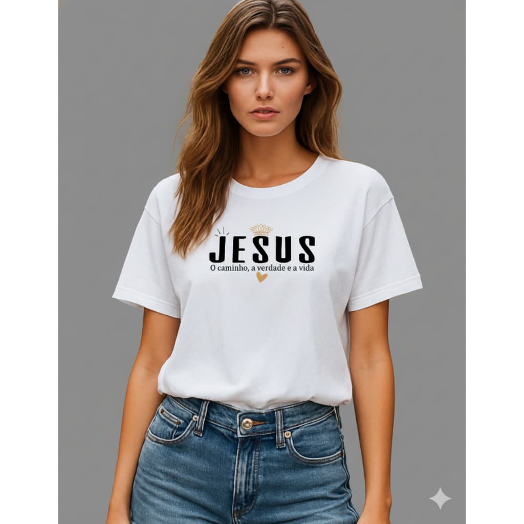 Camiseta T-shirt Blusa Cristã Jesus O Caminho 100%Algodão