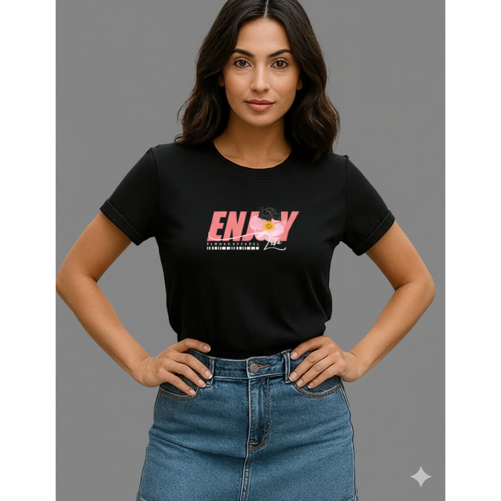 Camiseta T-shirt Blusinha Feminina Enjoy Linda Estilosa 100%Algodão
