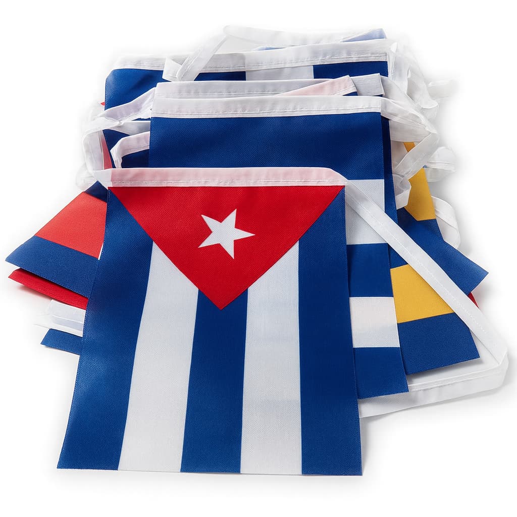 Varal Bandeiras De Cuba 10m C/30 21x14cm Envio Hj