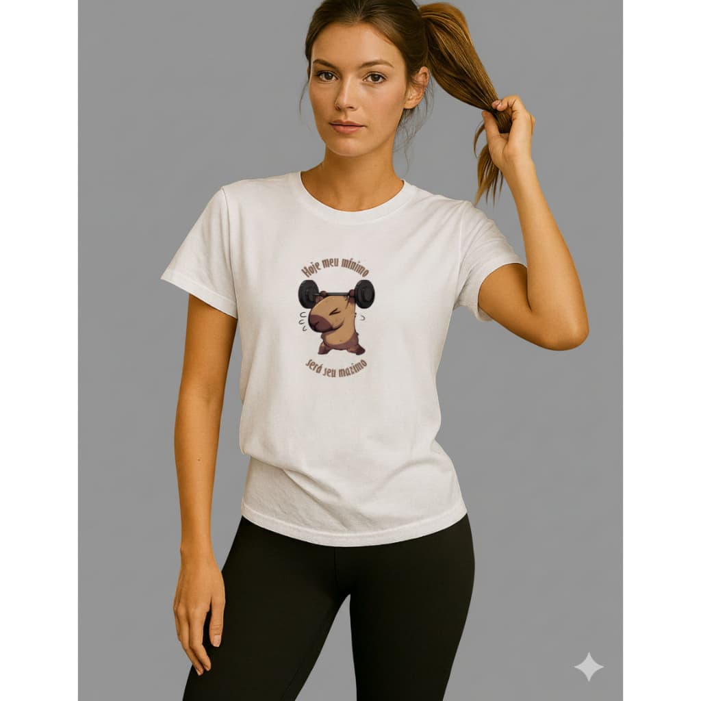 Camiseta Blusa Capivara Treino Academia Feminina 100%Algodão
