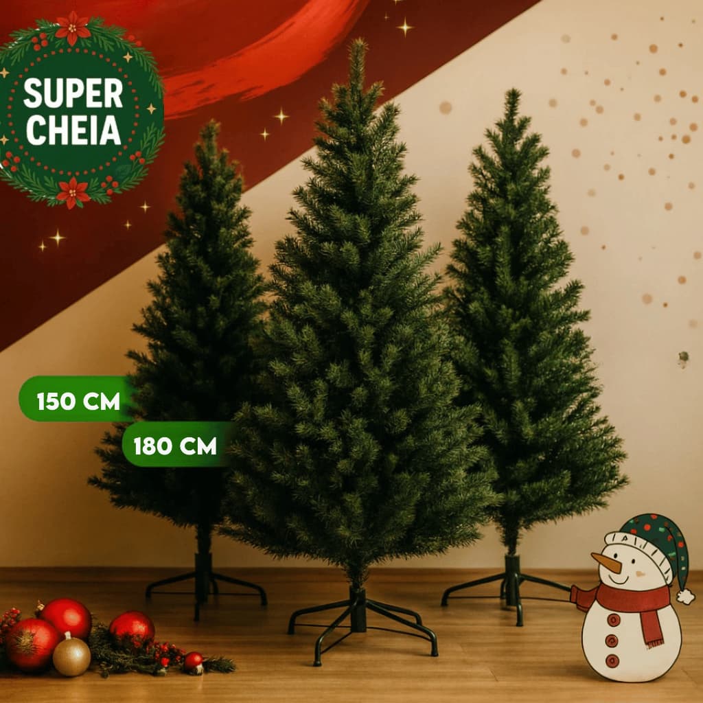 Árvore De Natal 320 Galhos Pinheiro 1,80 Metros Verde Grande Luxo Tradicional Cheia