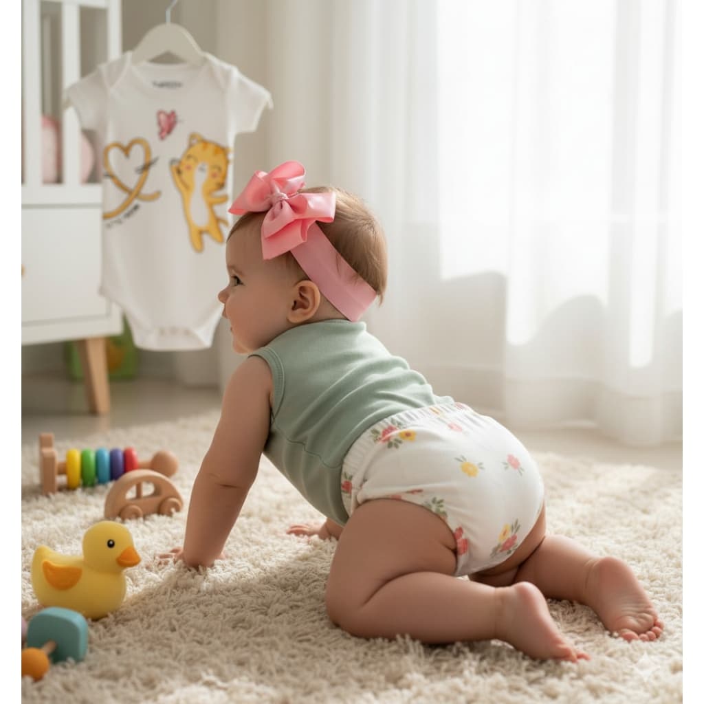 Kit Body e Tapa Fralda com 3 peças Bebê Menina Borboleta