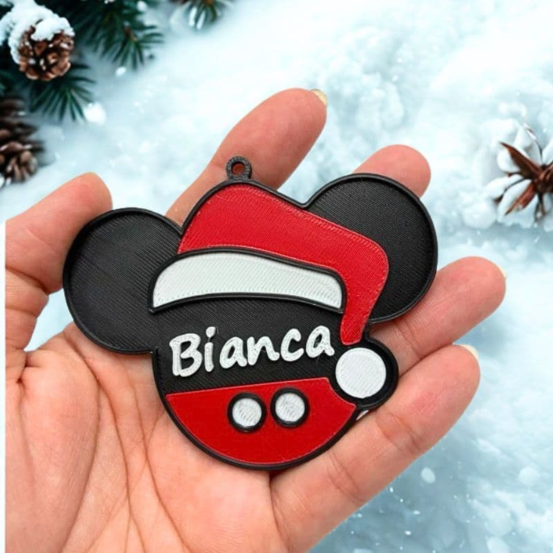 Enfeite para árvore de Natal Mickey personalizado!