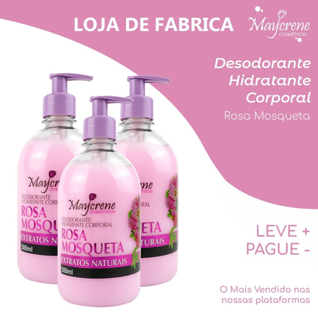 Desodorante Corporal Rosa Mosqueta 500ml (Com válvula)