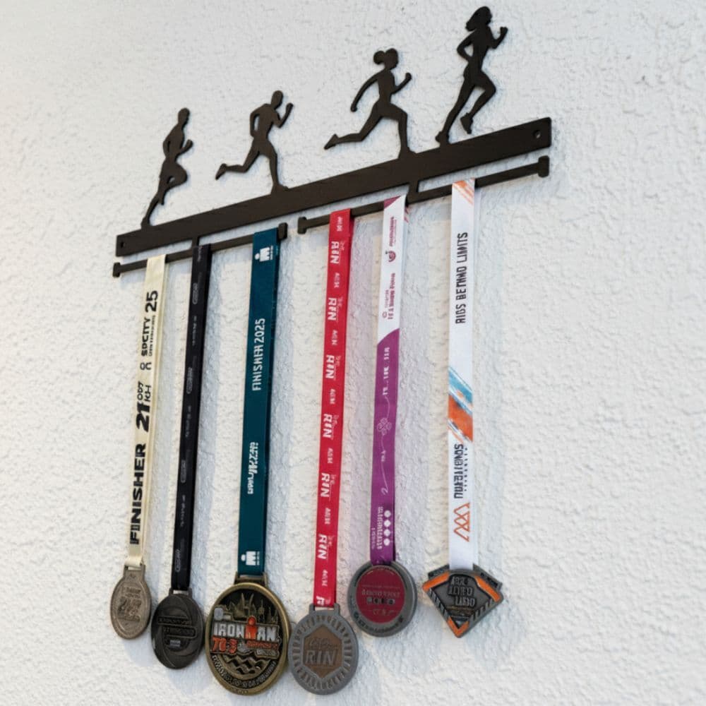 Porta Medalhas Corridas expositor de medalhas suporte de medalhas Corrida Triathlon Aço metal preto