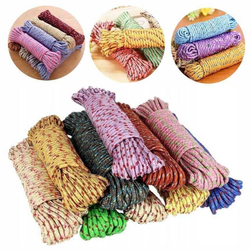Corda Multiuso 5 ou 20 metros super resistente para varal amarração em geral para teto parede em nylon Javick