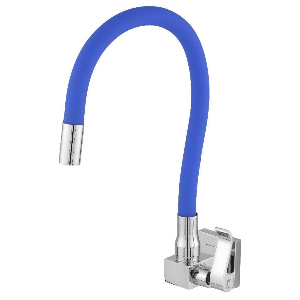 Torneira Fort Metais 1/2 C70 Safira Parede Bica Móvel Quadrada Tubo Silicone Blue 1/4 Volta