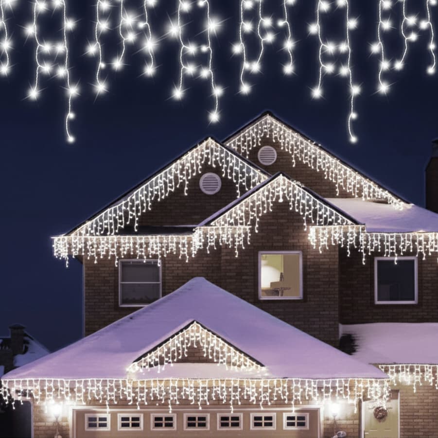 Pisca Pisca Cascata 240 Leds 4,3m Decoração Enfeite Iluminação de Natal 127V e 220V Papai Noel