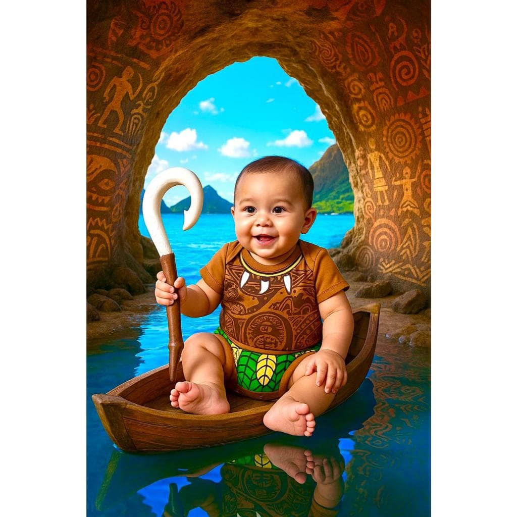 Body Bebe Maui Body Personagem da Moana Body Temático  Mesversario Body Temático Menino Body Maui bebê Fantasia Bebê