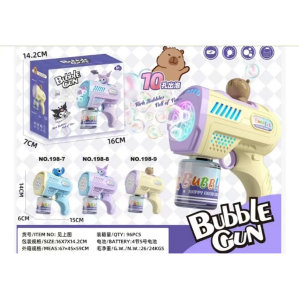 Lança Bolhas pistola Capivara Brinquedo Infantil