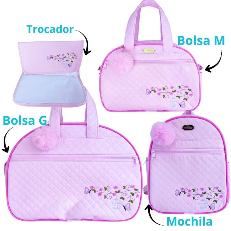 Bolsa maternidade kit completo 4 peças impermeável
