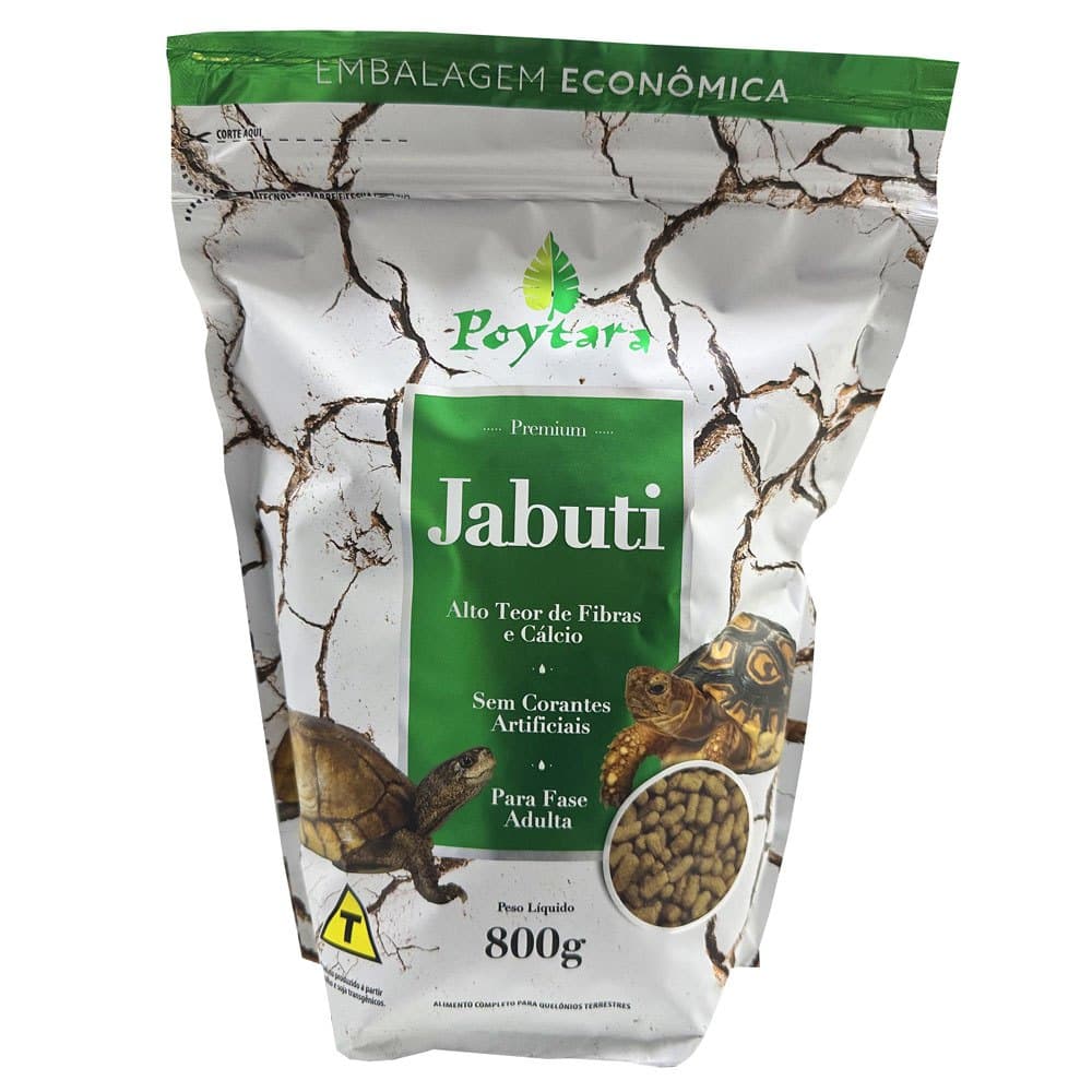 Ração para Jabuti Poytara Jabuti 800g Refil Ziplock