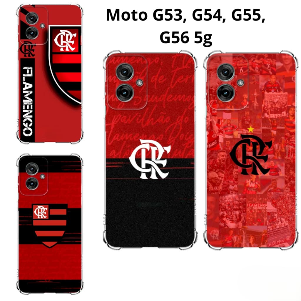 Moto G53, G54, G55, G56 5g Capa Inspirada Mengão:Rubro Negro Capinha Case TPU Estampa Flamengo Motorola