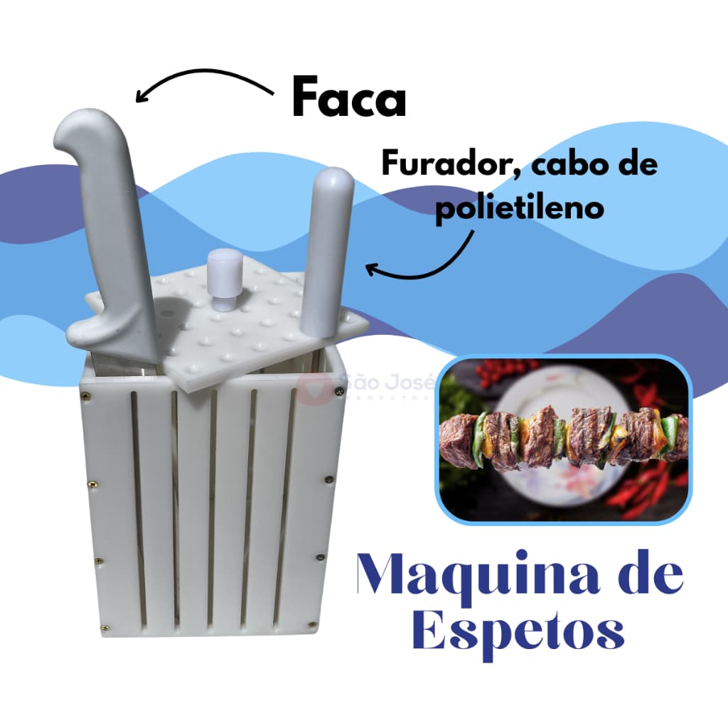 Máquina Espetinho Profissional 36 C/120 Gr Com Faca /furador