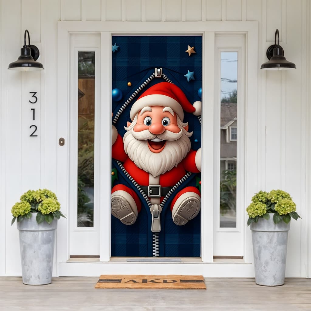 Capa Para Porta Painel de Mesa Natal Papai Noel