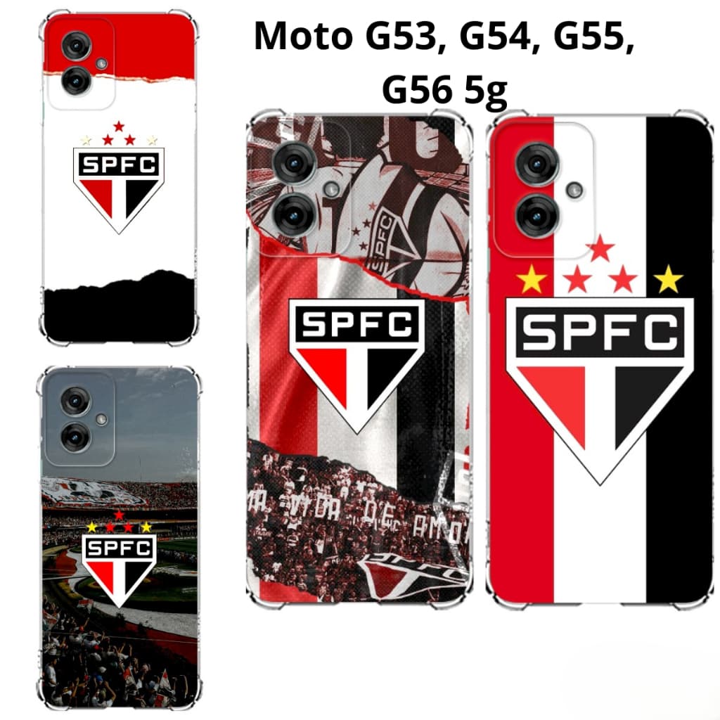 Moto G53, G54, G55, G56 5g Capa Inspirada no Tricolor  Capinha Case TPU Time São Paulo SPFC Motrola