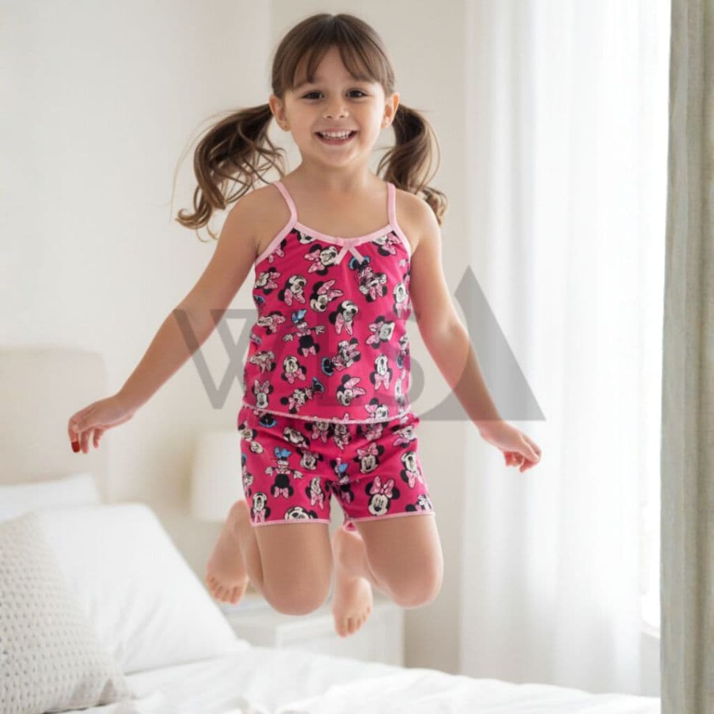Baby Doll Infantil Menina Pijama Short Doll Verão Estampado Confortável Fresquinho Roupa de Dormir