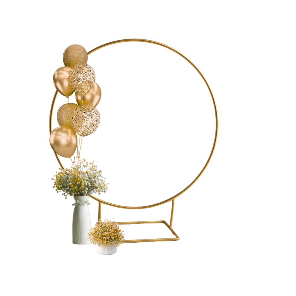 Arco de Ferro Dourado para Decoração de Festa - 1,50m