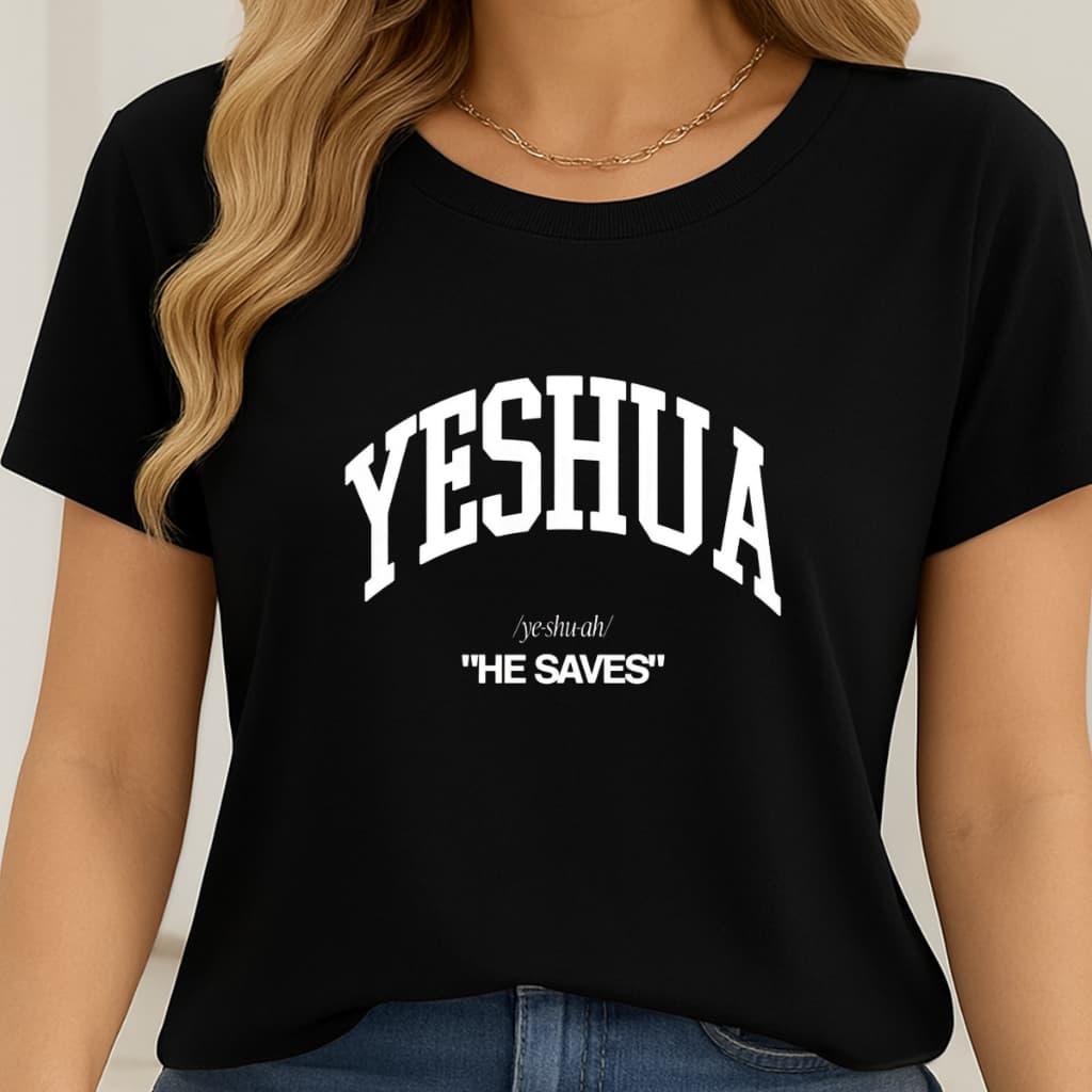 T-SHIRT Camiseta Feminina Estampa "YESHUA"  Blusa Cristã Blusinha Moda Religiosa Gospel
