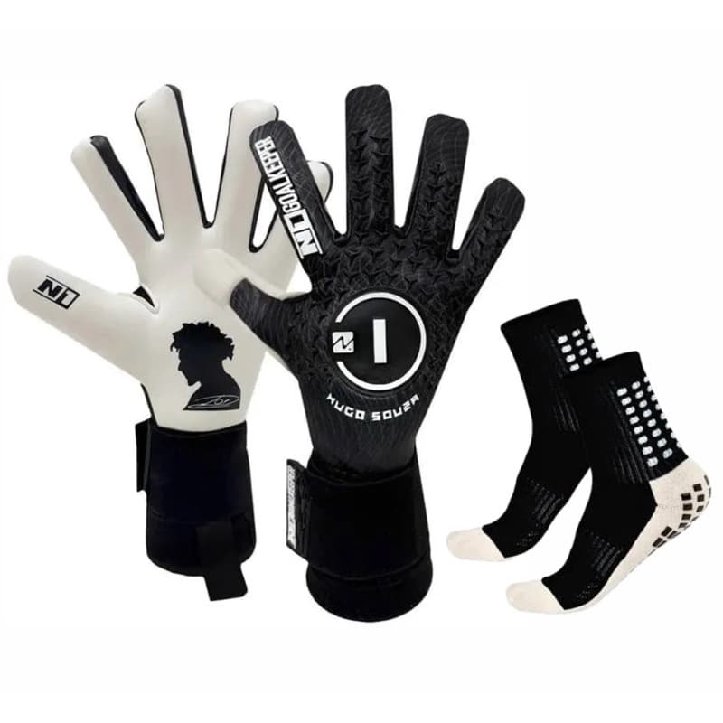 LUVA DE GOLEIRO N1 SCORPIUS HUGO SOUZA + MEIA ANTIDERRAPANTE