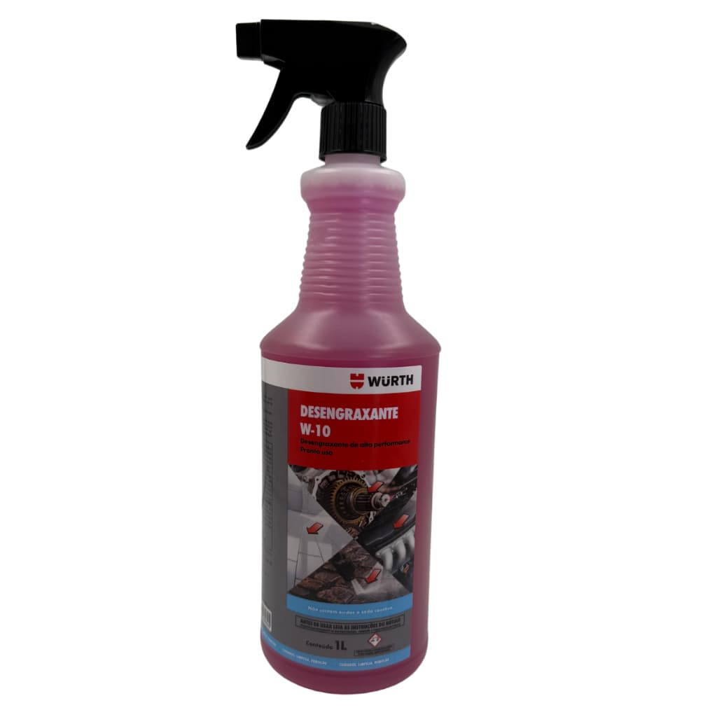 Desengraxante Automotivo W10 Wurth 1L em Spray Limpeza Pesada Original Concentrado Automotivo Motor Óleo Graxa