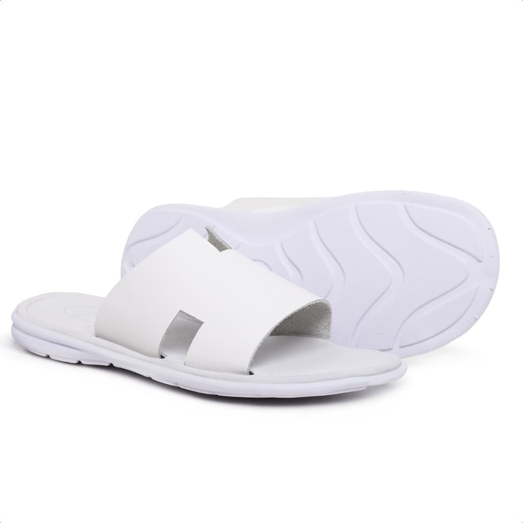 Chinelo de Couro Liso CBA Chinelo Casual Chinelo de Passeio Modelo Maresias