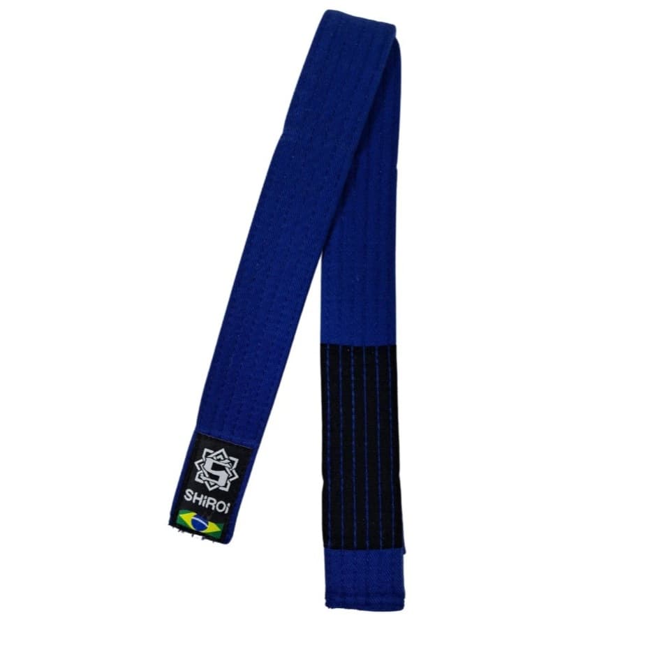 Faixa Jiu Jitsu Padrão Azul Royal Com Ponta Preta