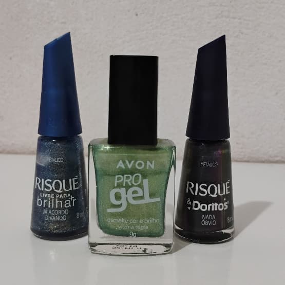 Kit 3 esmaltes de brilho - Risqué e Avon
