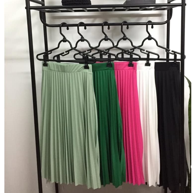 Saia Plissada Midi Feminina Com Forro Lisa - Moda Evangelica *SAIA MIDI PLISSADA