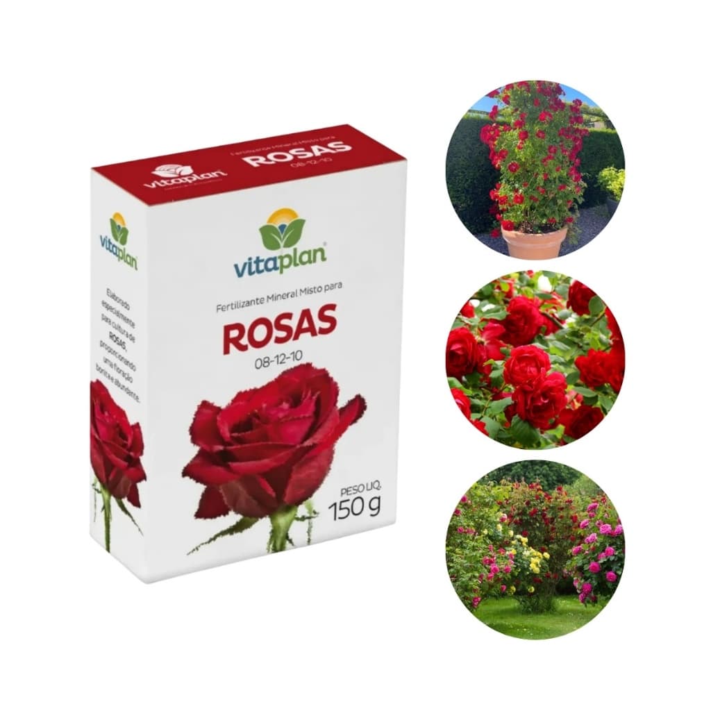 Fertilizante Adubo para Rosas NPK 08-12-10 Mineral Misto Vitaplan 150g