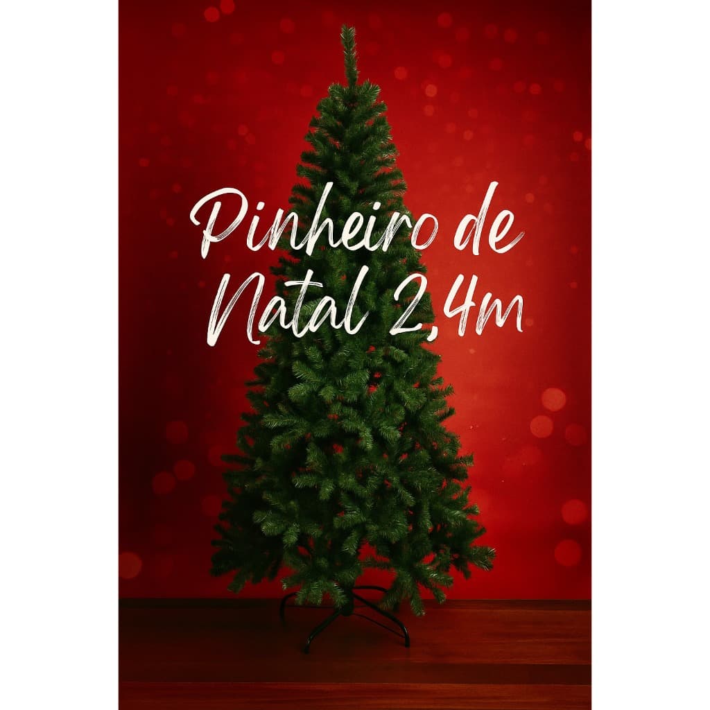 Pinheiro de Natal 2,40m Verde com1.400 Galhos - Árvore Natalina Premium