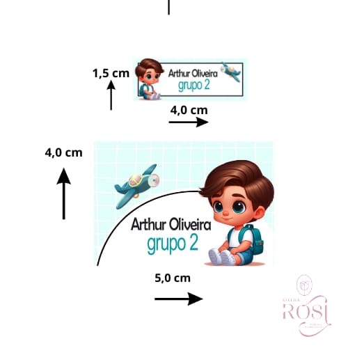 Envio Imediato Kit 32 Etiqueta escolar menino Aviador para material escolar, Vinil a prova de agua.