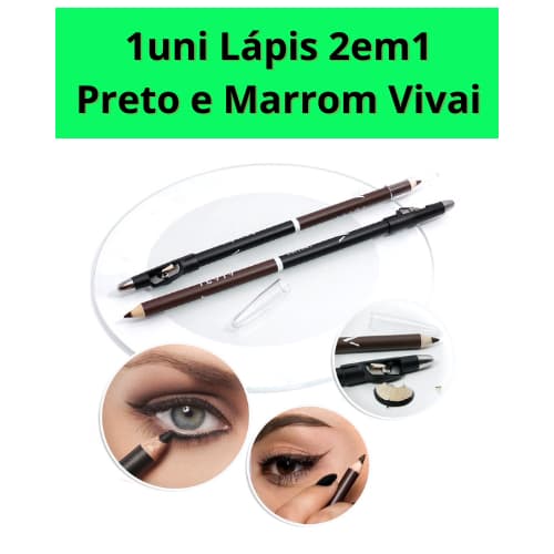 Lápis de Olhos Preto Intenso, Roxo, Azul 1,1g Vult Delineador Preto e Marrom