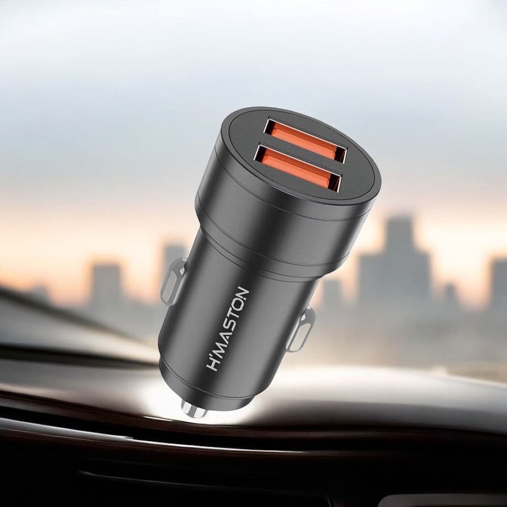 Carregador de Carro para Celular USB 4.8A Carregador Veicular Turbo Carga Rápida com Cabo LS04