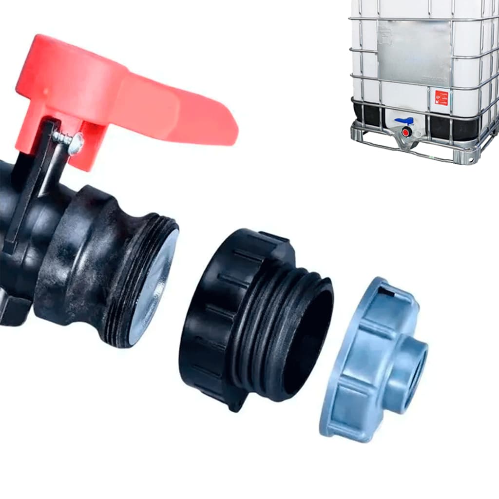 Kit Adaptador Ibc Rosca Fina Para grossa 62mm Com Redução De 32mm