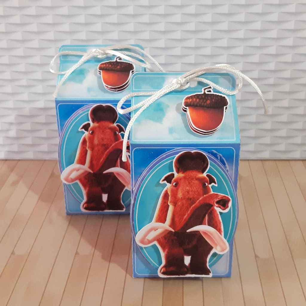 Kit Caixinha Para Festa A Era Do Gelo Papelaria Personalizada Caixa DESMONTADO