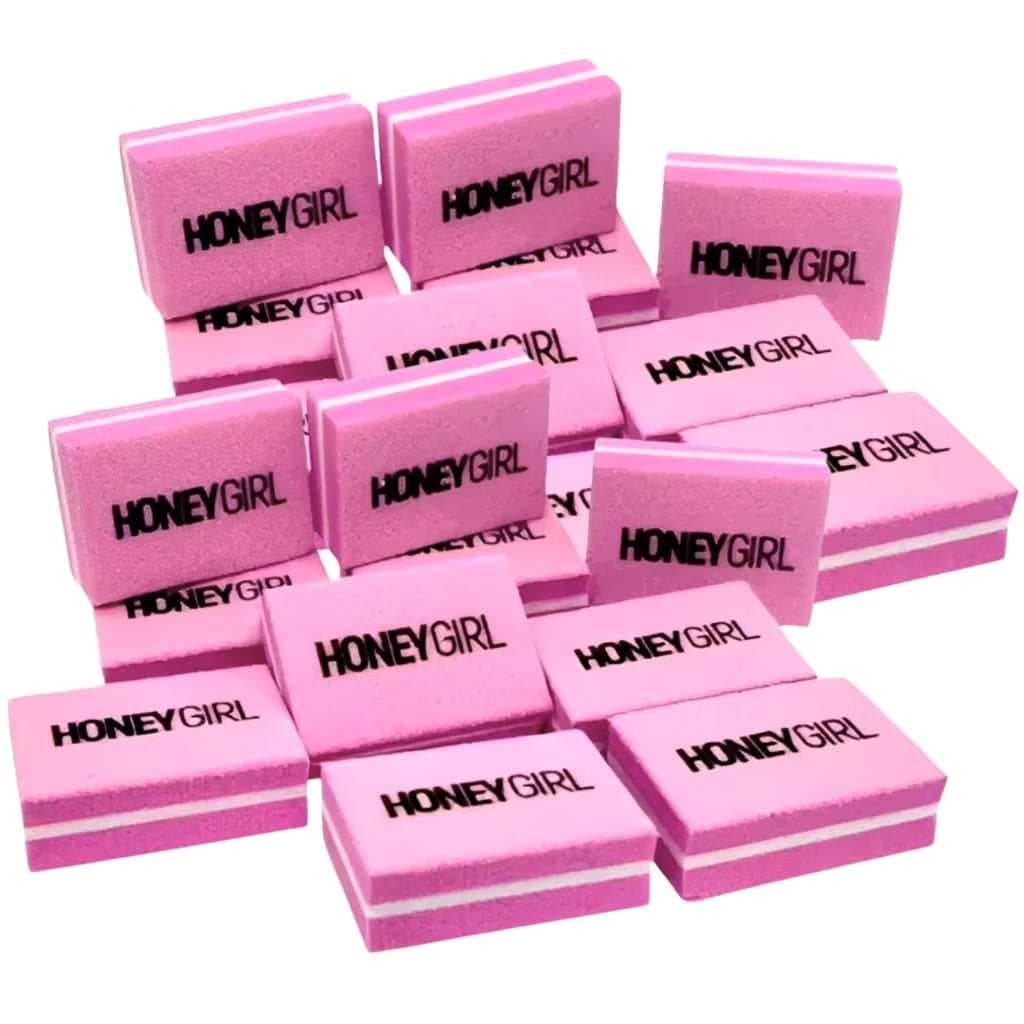 50 / 25 Unidades de Mini Lixa Polidora Quadrada – Honey Girl
