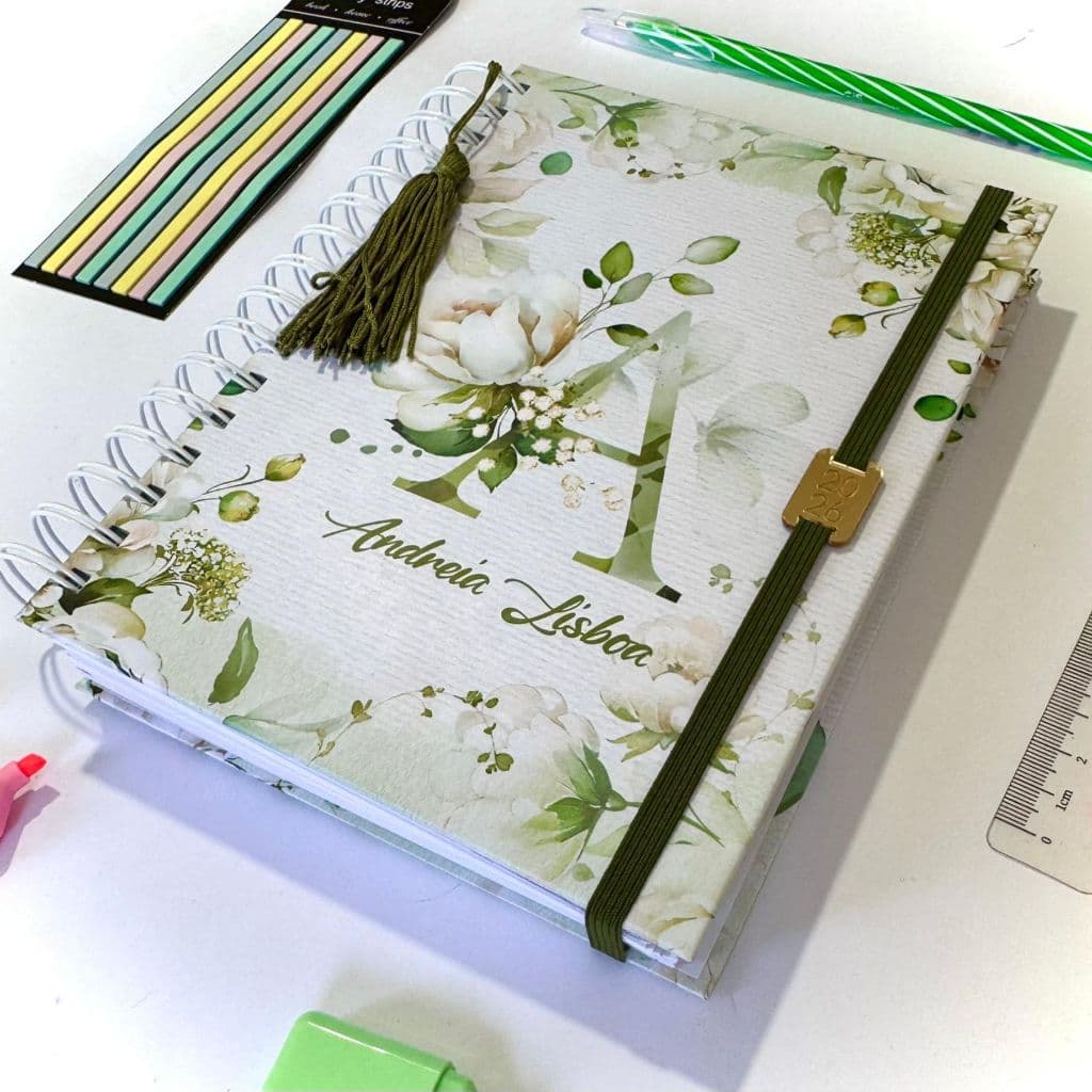 Agenda 2026 Personalizada Floral com NOME