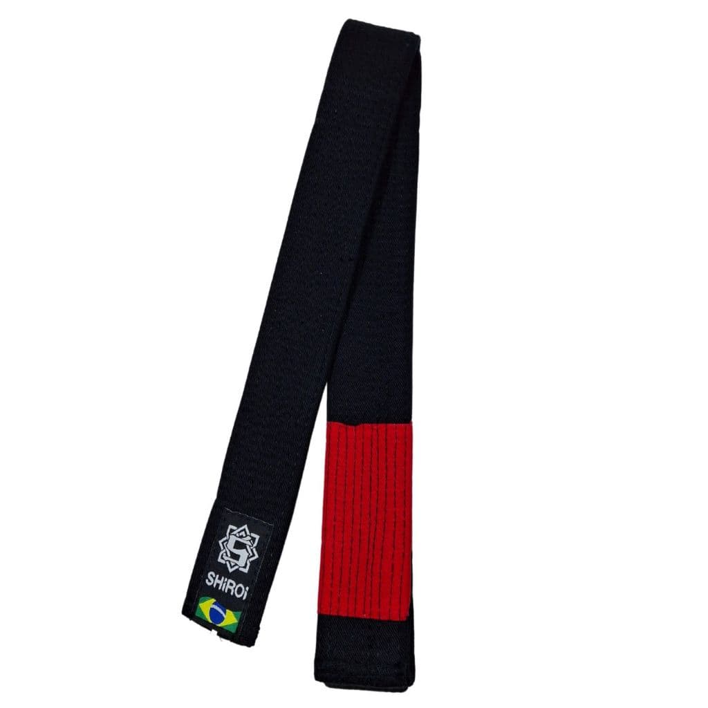 Faixa Jiu Jitsu Especial Preta Com Ponta Vermelha - Shiroi