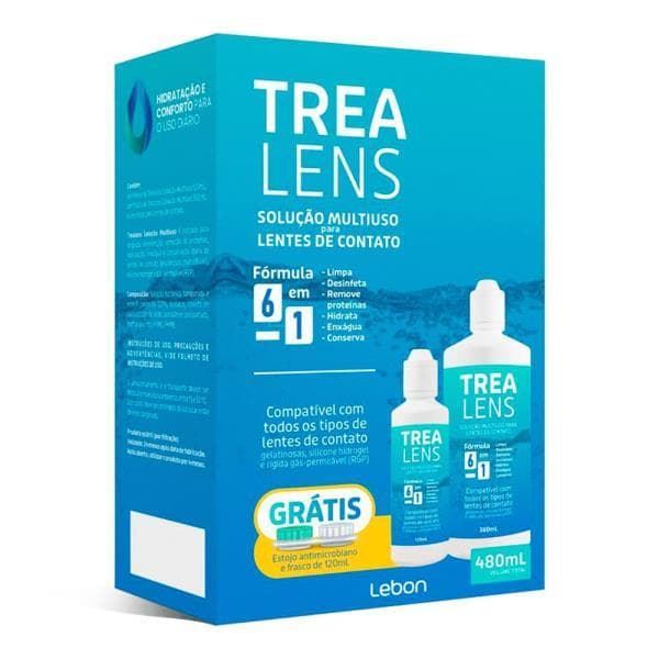 TreaLens 480ml + Estojo | Solução Multiuso para Lentes de Contato