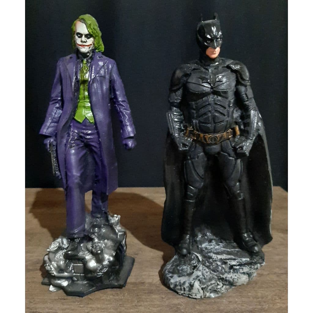 Boneco de Resina Batman + Coringa - Action Figure - Colecionavel - Morcego