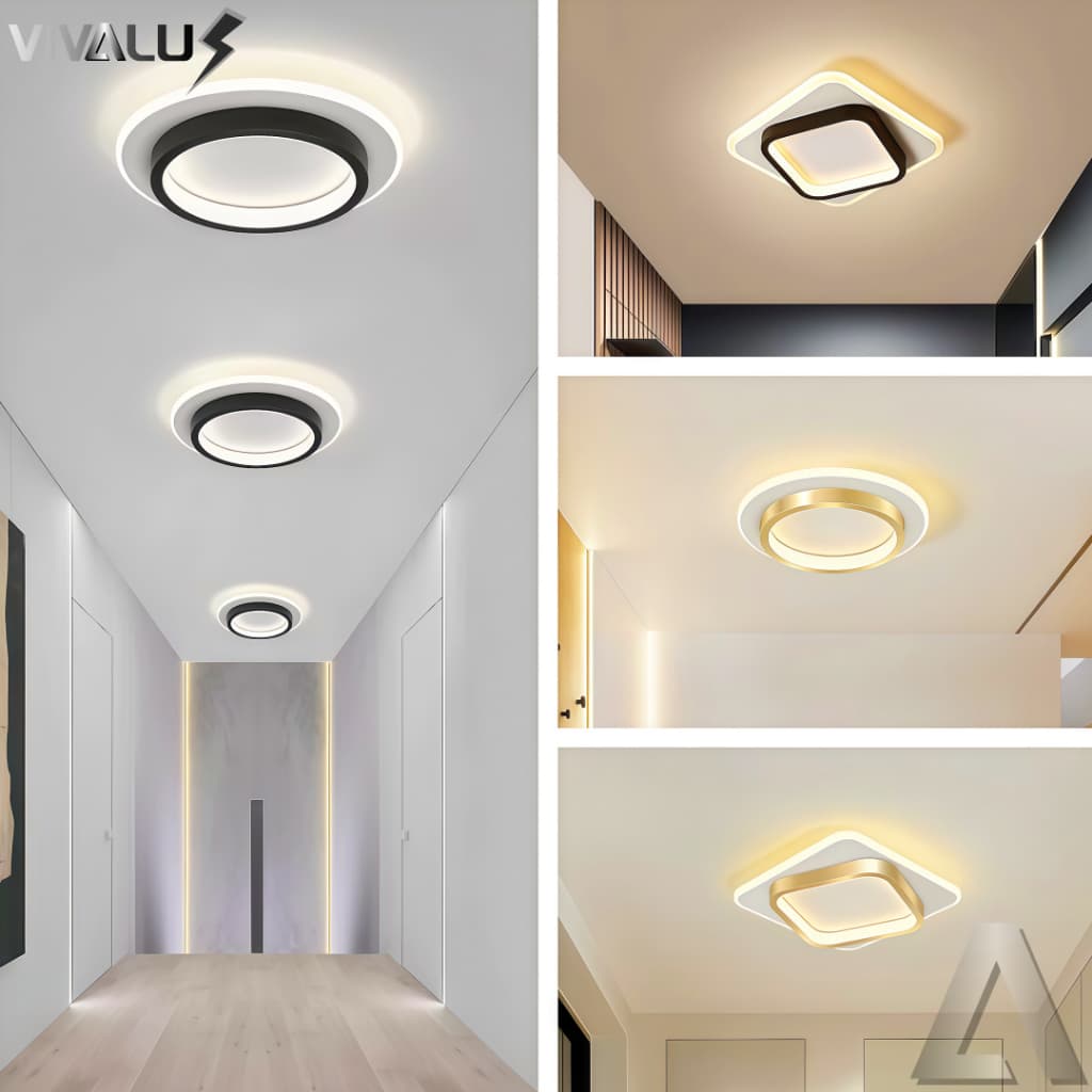 Luminária De Teto Para Hall Sala Quarto Lavabo Corredor Plafon Sobrepor Moderno LED 3 Cores 20CM